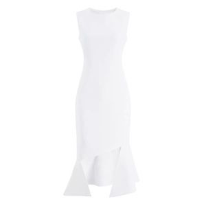 White Ruffled Hem Pure For and Wedding Cocktail